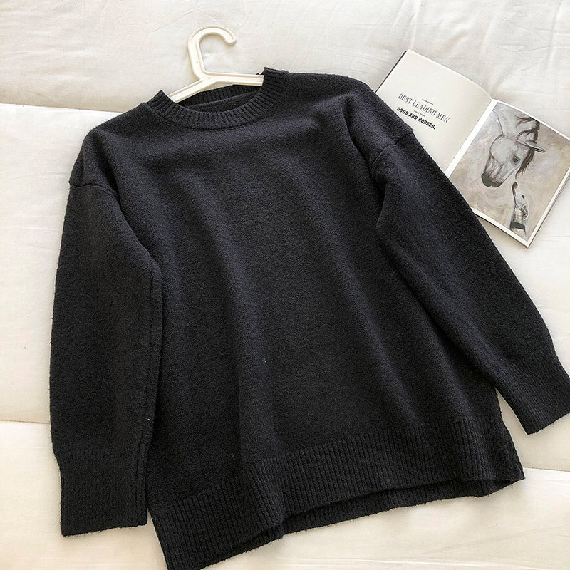 Korean loose long sleeve slim lazy top 5843