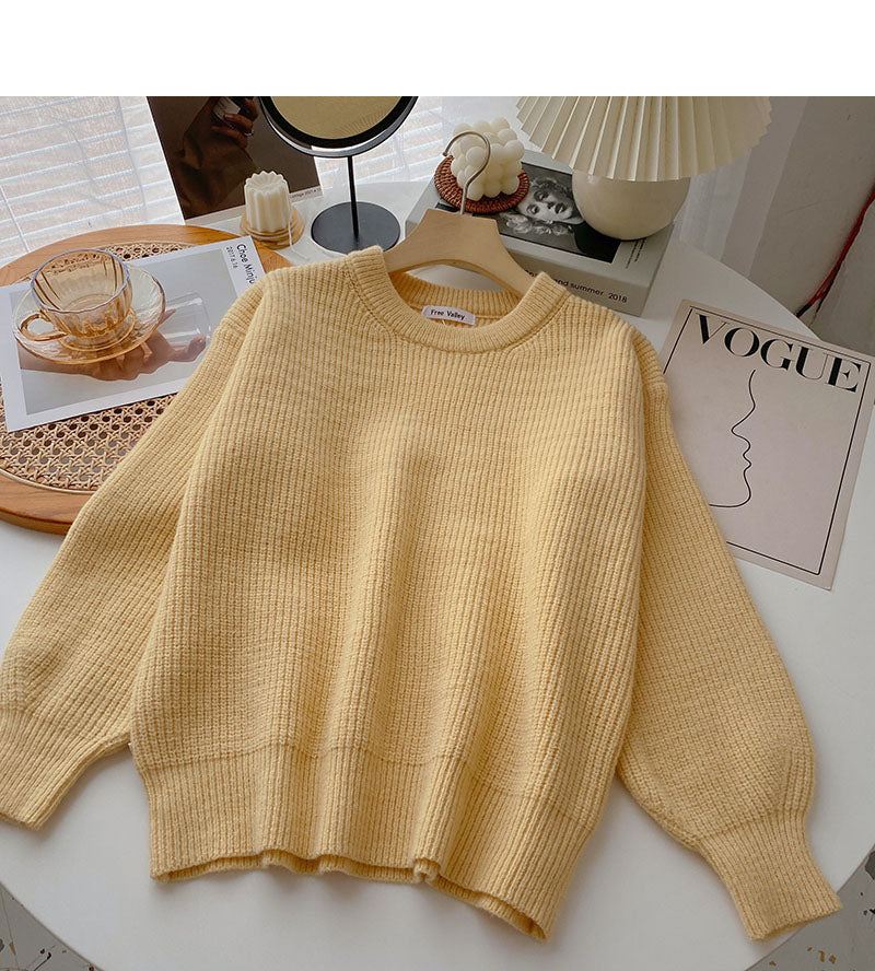 Korean style loose long sleeve Pullover Top 6030