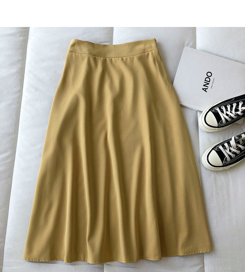 New Korean long skirt with gentle and thin temperament 5689