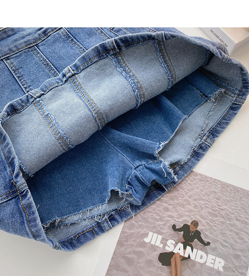 New Korean style design personalized bright line slim skirt 5630