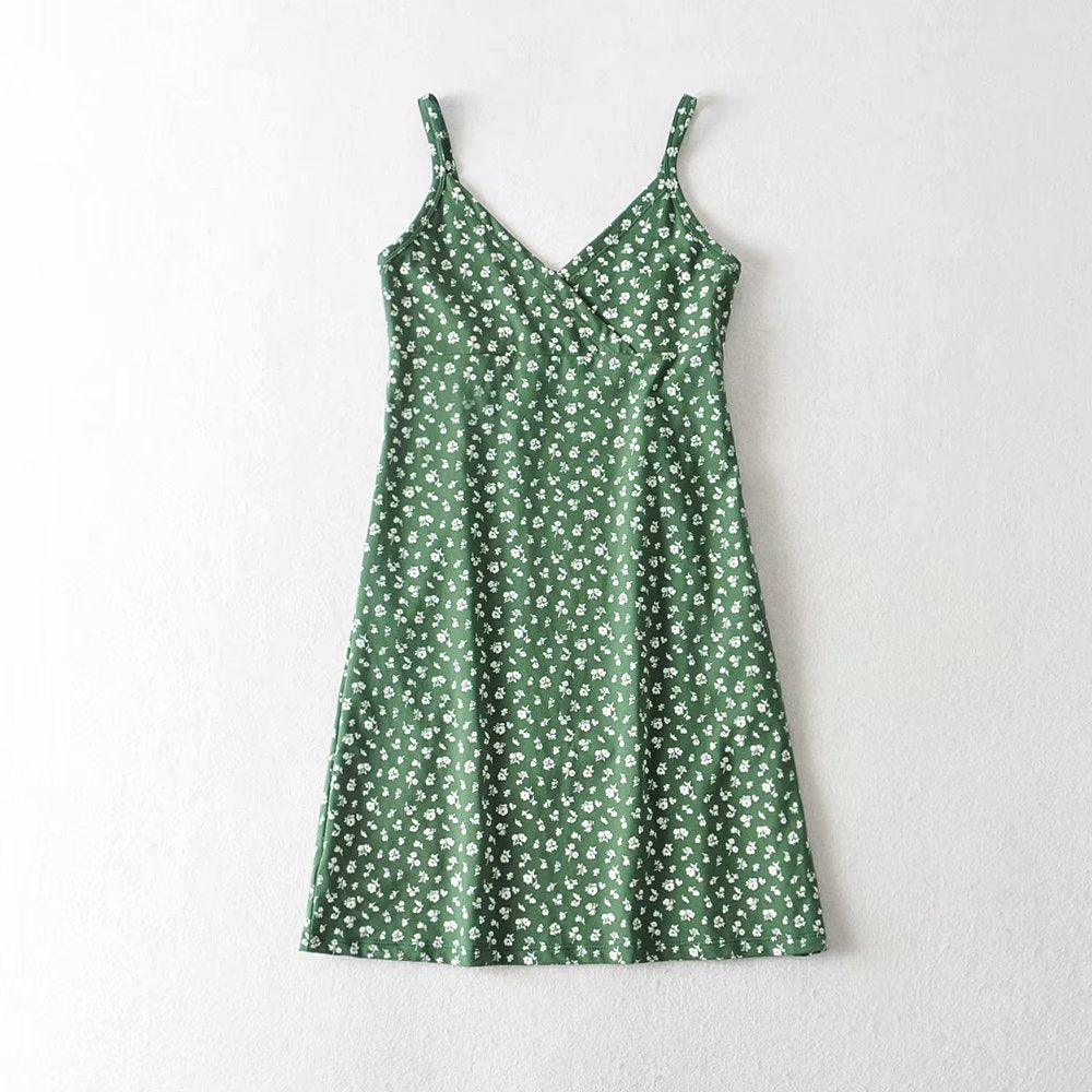 Jupe à bretelles slim pour fille de fleur pastorale rétro française 7027