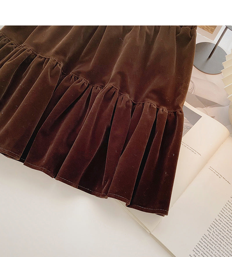 New Korean fashion age reducing pleated pleated high waist skirt 5477