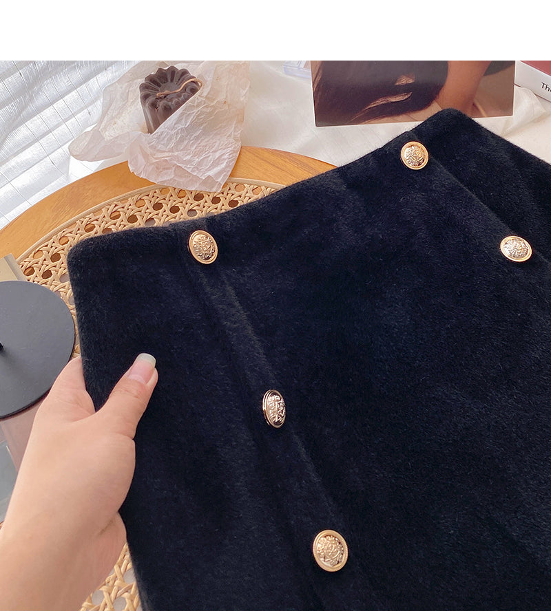 Design feeling is thin, wool cloth Hip Wrap Skirt 5353