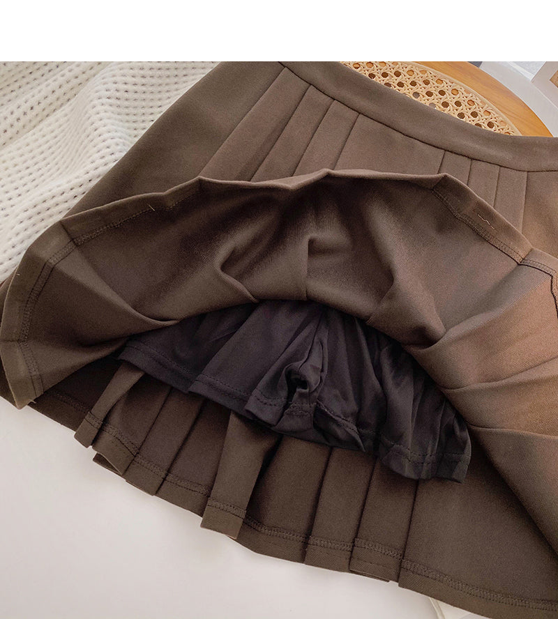 New Korean style temperament aging small man a-word high waist thin skirt 5529