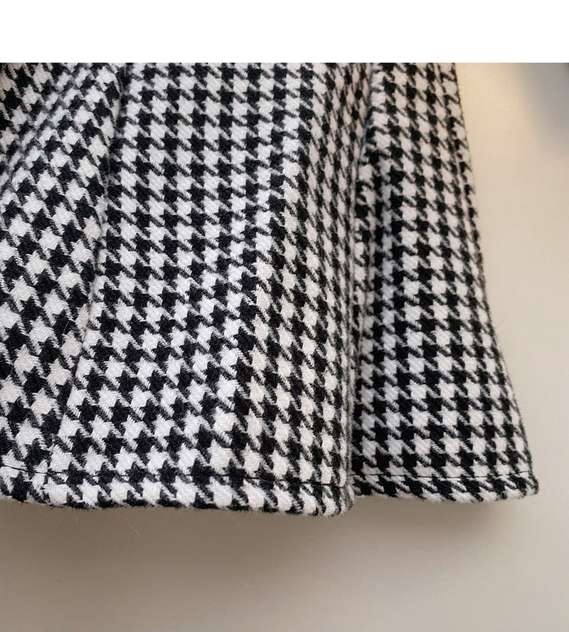 Design-Nischen-Rock im Hong-Kong-Stil mit hoher Taille und Vogelkaros 5299