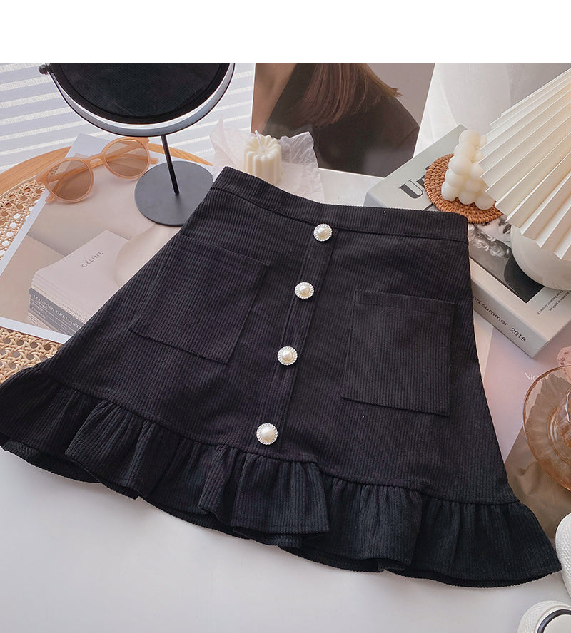 New Korean fashion slim Ruffle Skirt 5332