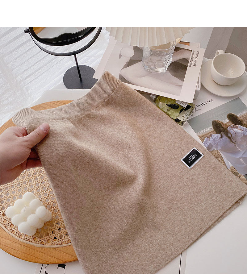 Jupe portefeuille taille haute en tricot élastique 5287