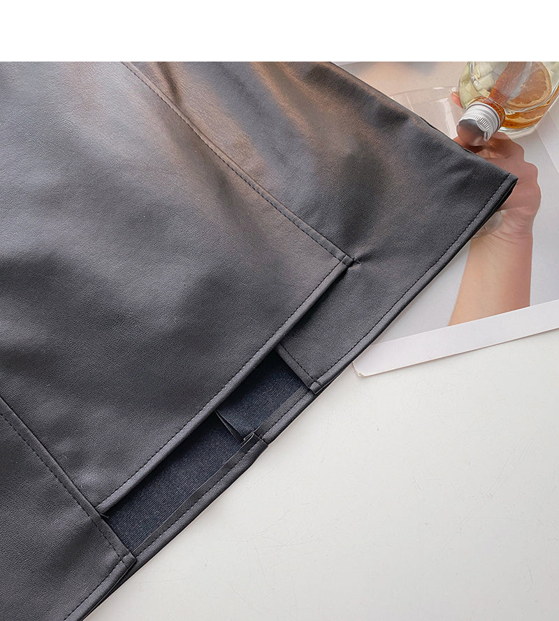 Jupe portefeuille taille haute à chaîne coréenne, design slim irrégulier, 5328