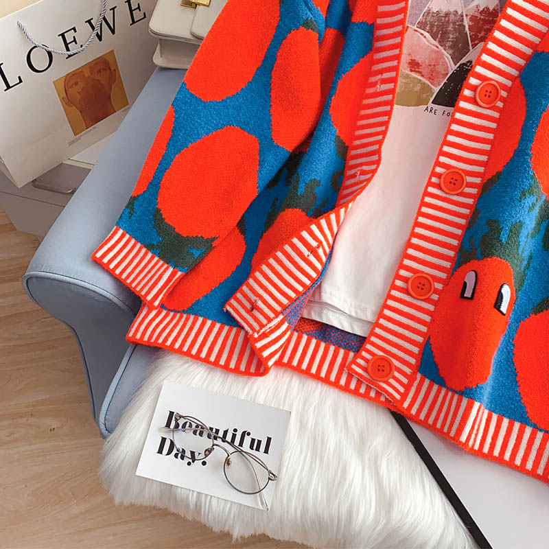 New coat sweater women's lazy style knitted cardigan 5116