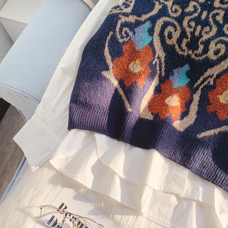 Sweater vest knitted vest sleeveless waistcoat coat coat 5169