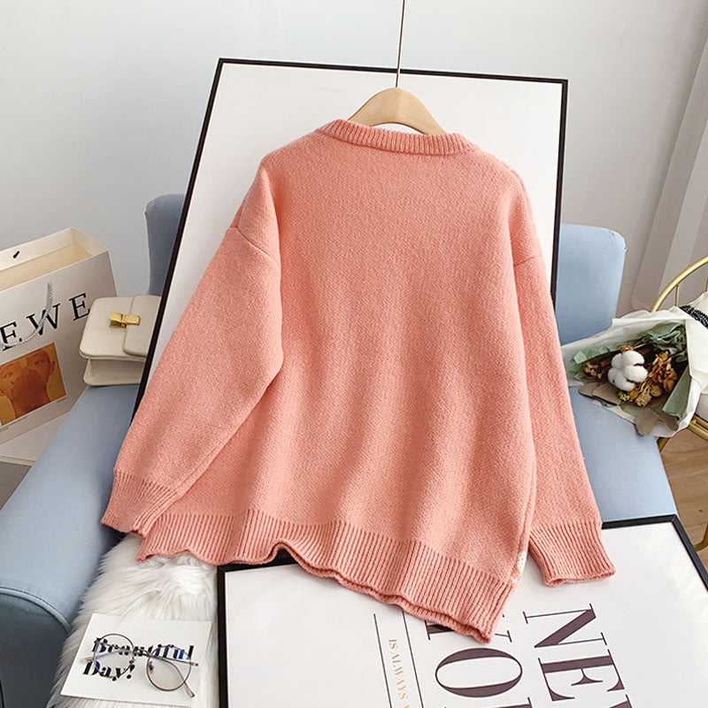 Japanese retro cute rabbit jacquard sweater 5175