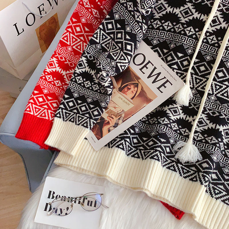 Koreanischer Retro-Faulwind-Langpullover 5139