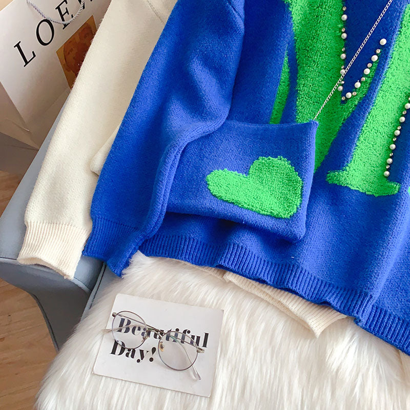 Korean lazy wind soft milk sweater 5193