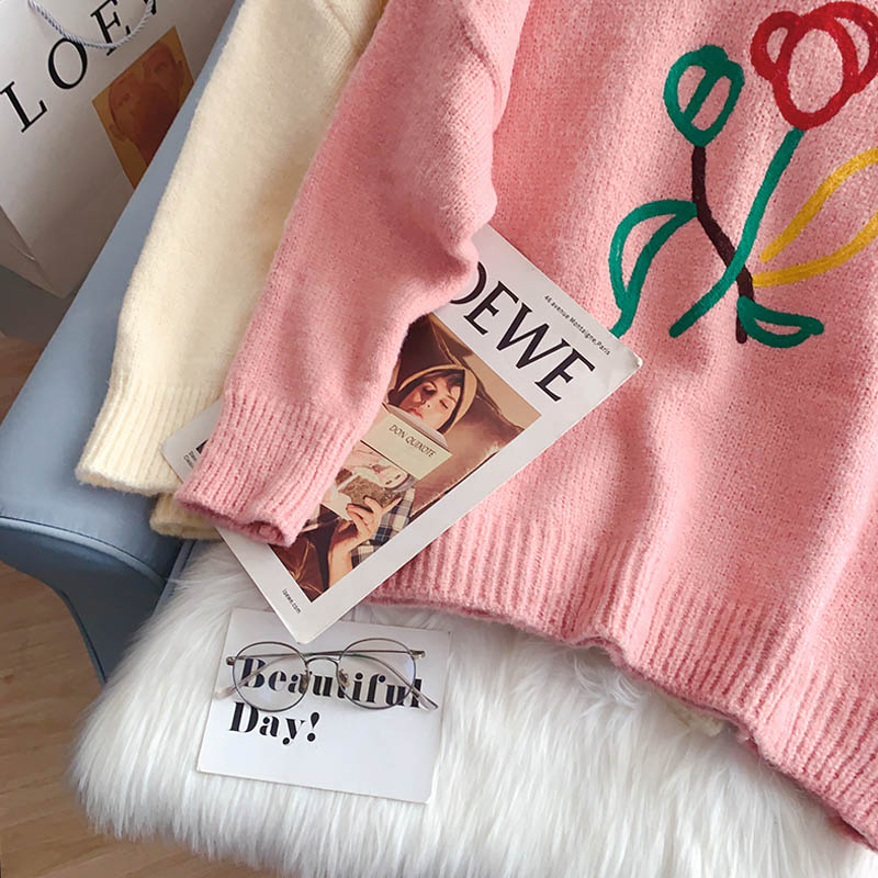 Mori women's tulip embroidered sweater 5181