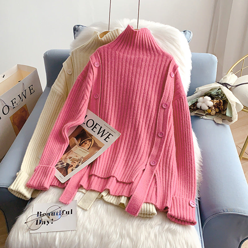 Vintage high neck button cardigan sweater 5138