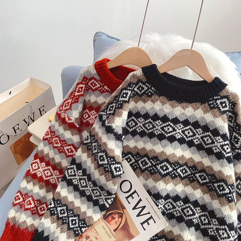 New loose and lazy sweater Korean retro Hong Kong Style 5150