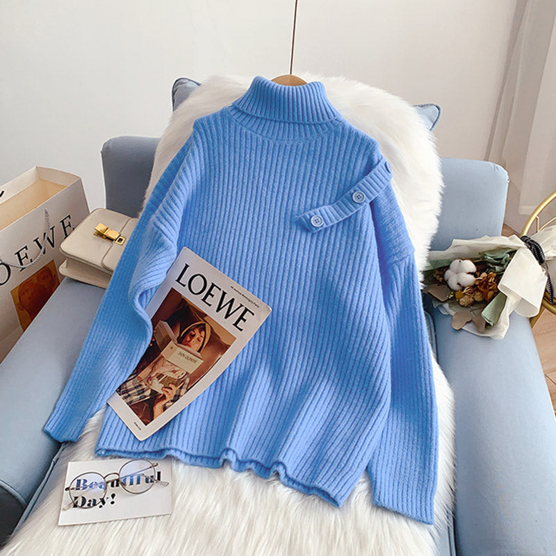 High neck sweater candy color versatile thin Korean bottomed shirt 5236