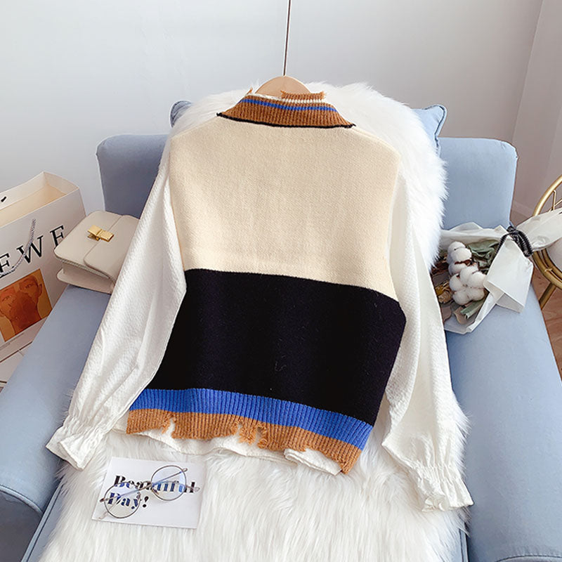 Japanese knitted vest vest sleeveless sweater waistcoat 4987