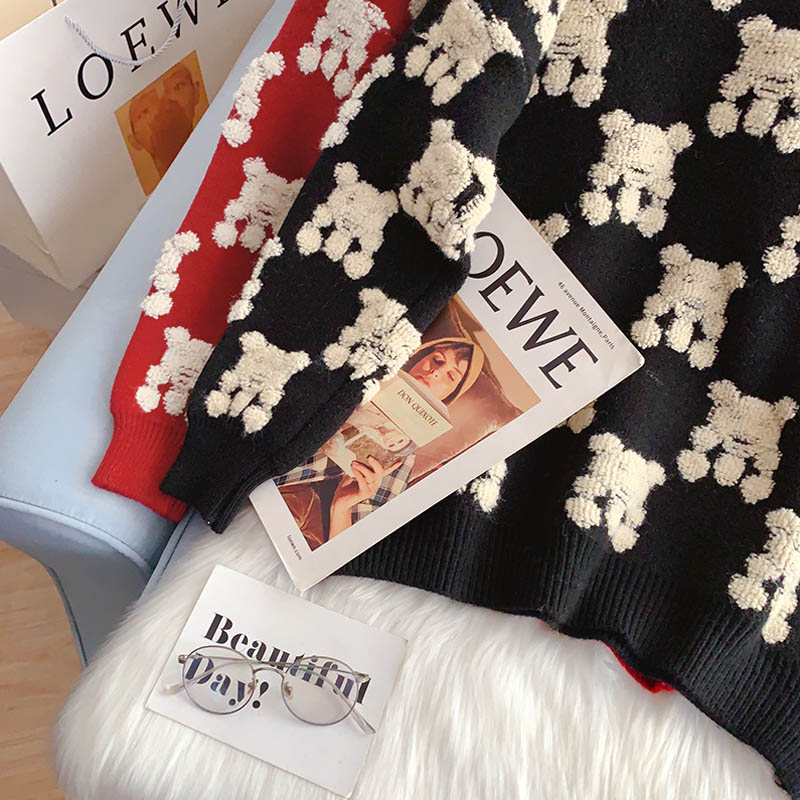 Sweater retro Japanese lazy loose Pullover 5082