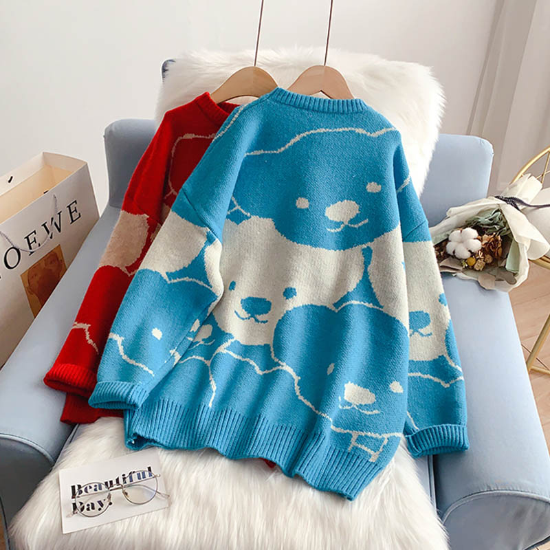 Bear sweater lazy wind sweater top 5003