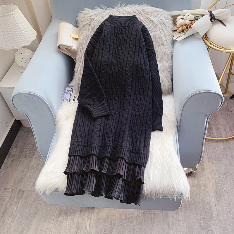 Medium length knitted dress 5079