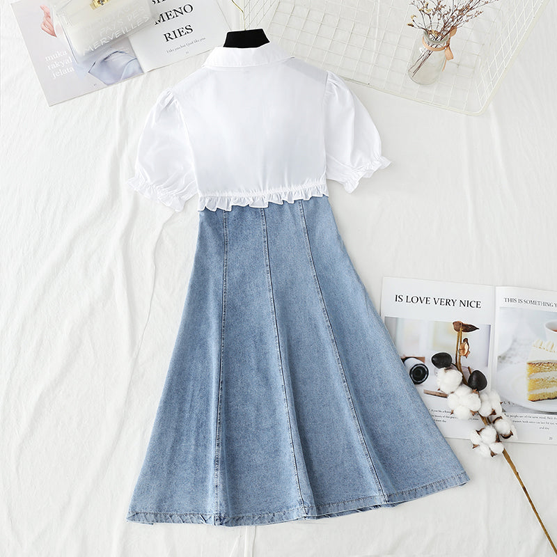 Gentle wind first love skirt temperament waist shirt skirt 4898