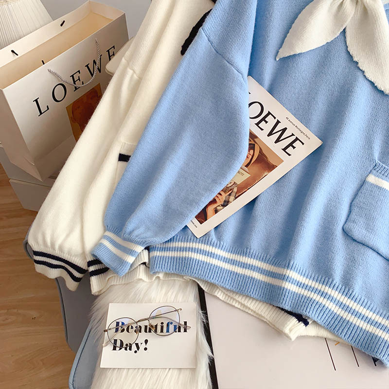 Japanese lazy sweater loose thin top 4957