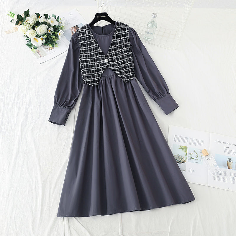 Light luxury dress shows thin Korean fashion light cooked two-piece set 4726