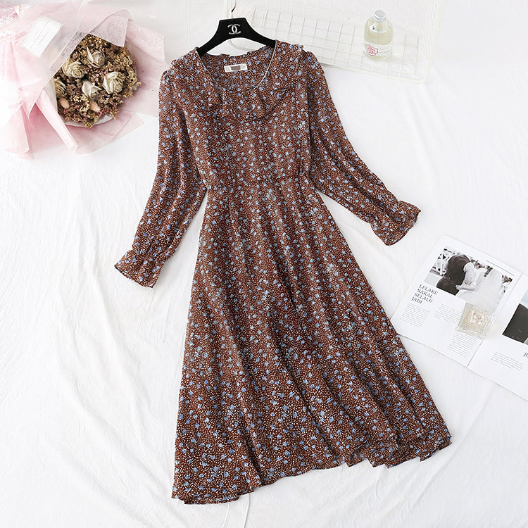 New French retro super fairy interior with bottomed chiffon long skirt 4828