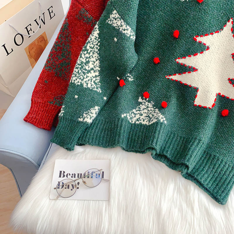 Tragen Sie eine faule Strickjacke außerhalb des Weihnachtsstils 4942