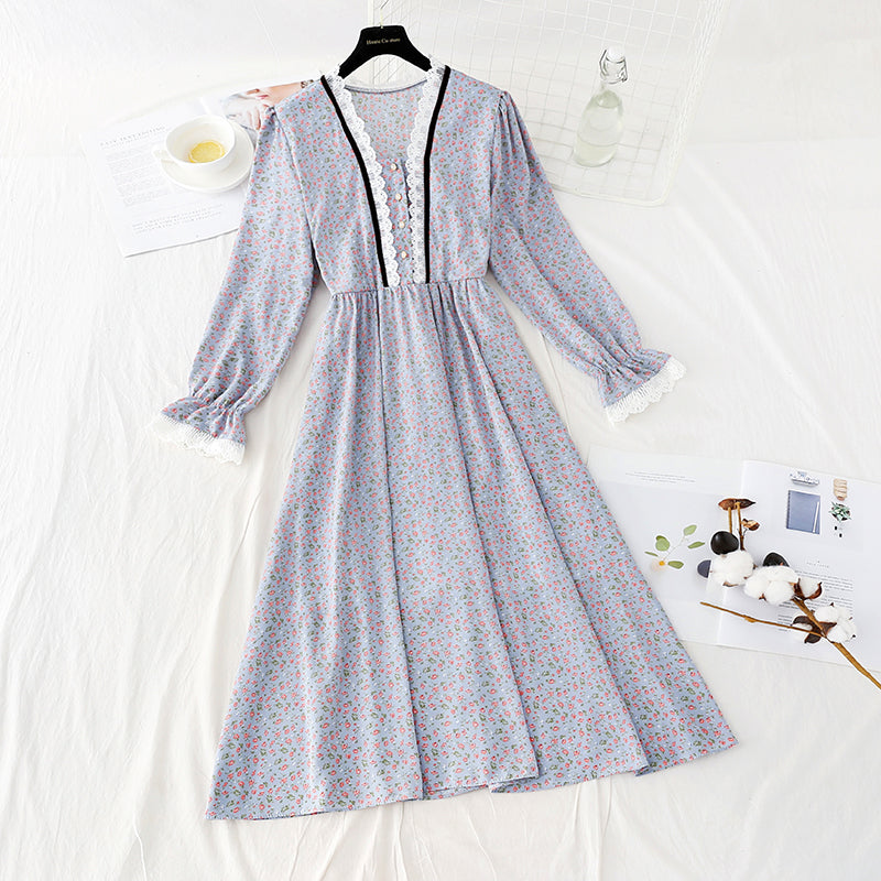 The new French knee dress is slim at the waist 4805