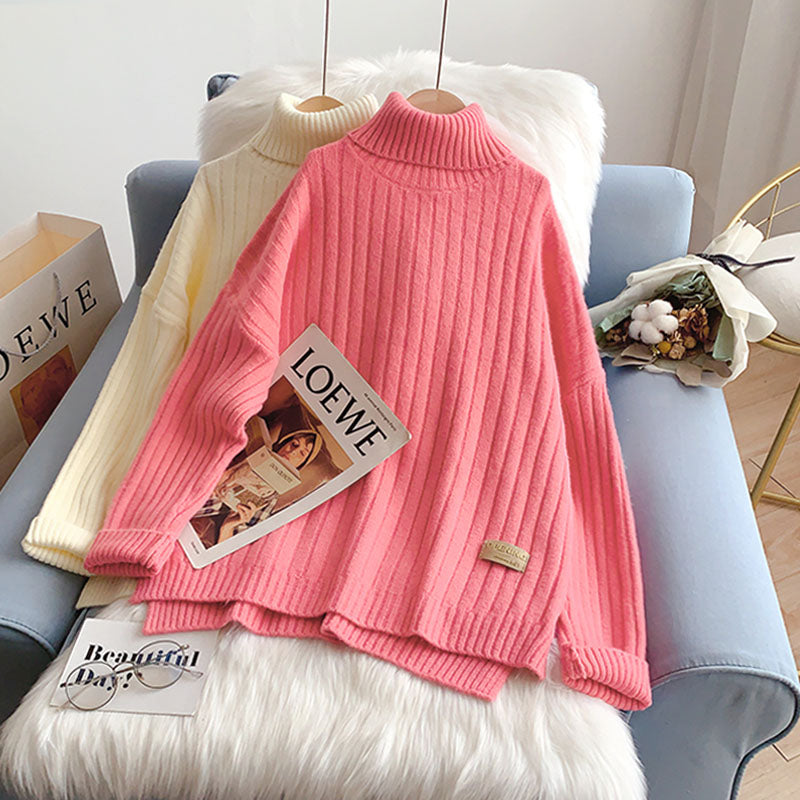 High neck sweater foreign style knitted bottomed shirt 5091