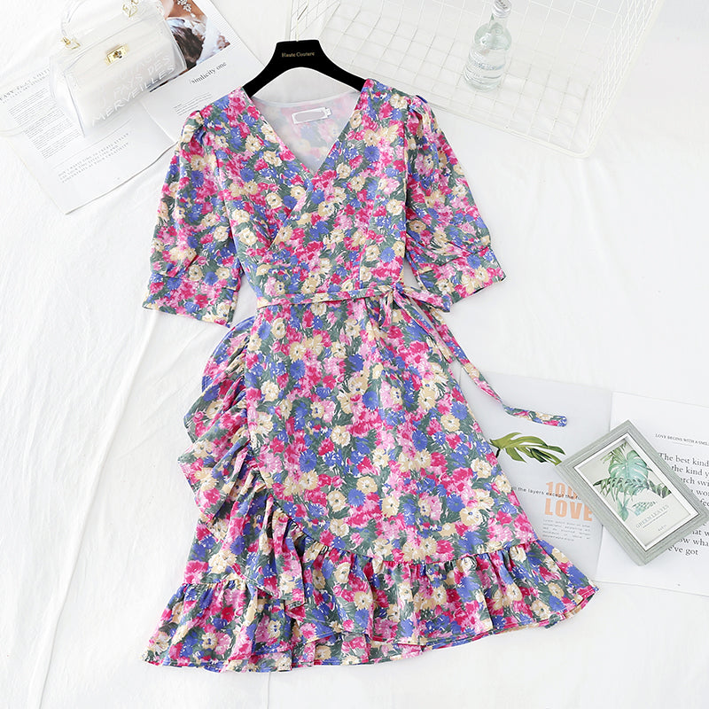 French gentle wind chiffon skirt super fairy French long skirt 4654