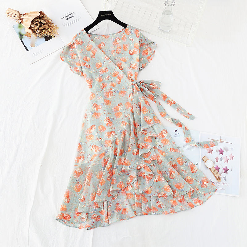 Nouvelle jupe en mousseline de soie à volants une pièce fée super xiansen longue jupe 4608