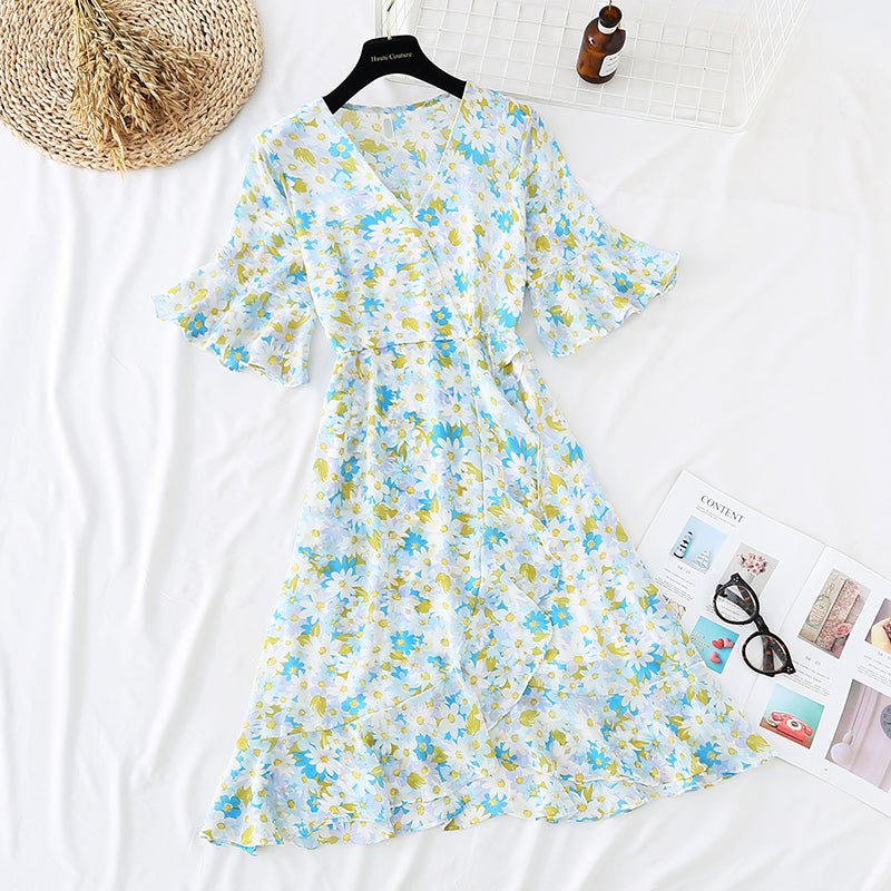 The new Daisy chiffon skirt is slim at the waist 4677