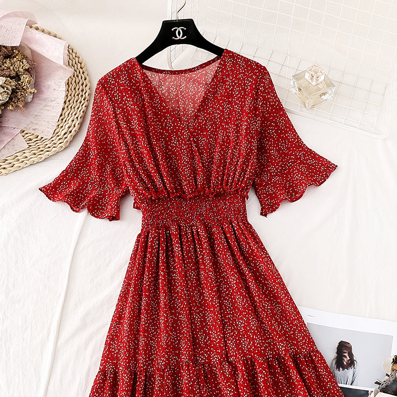 New French Vintage Chiffon langer Rock Fairy Super Fairy Serie 4592