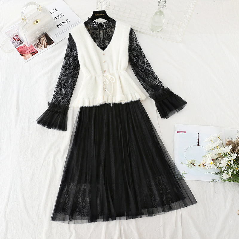 New waistcoat skirt two-piece suit ladies temperament skirt 4553