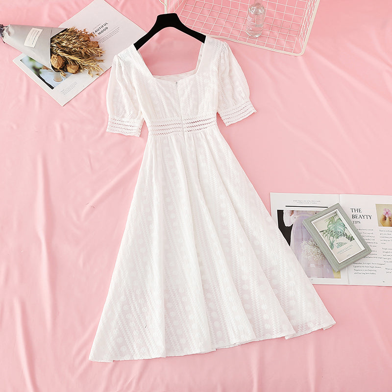 Fairy skirt medium length French retro waist slim 4201