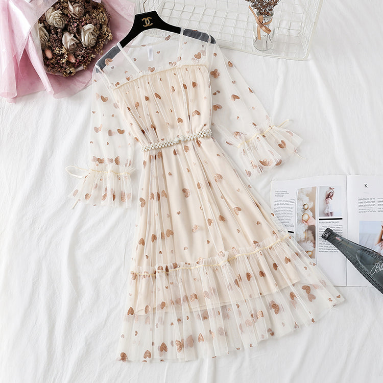 Love gauze dress is super xiansen sweet 4343