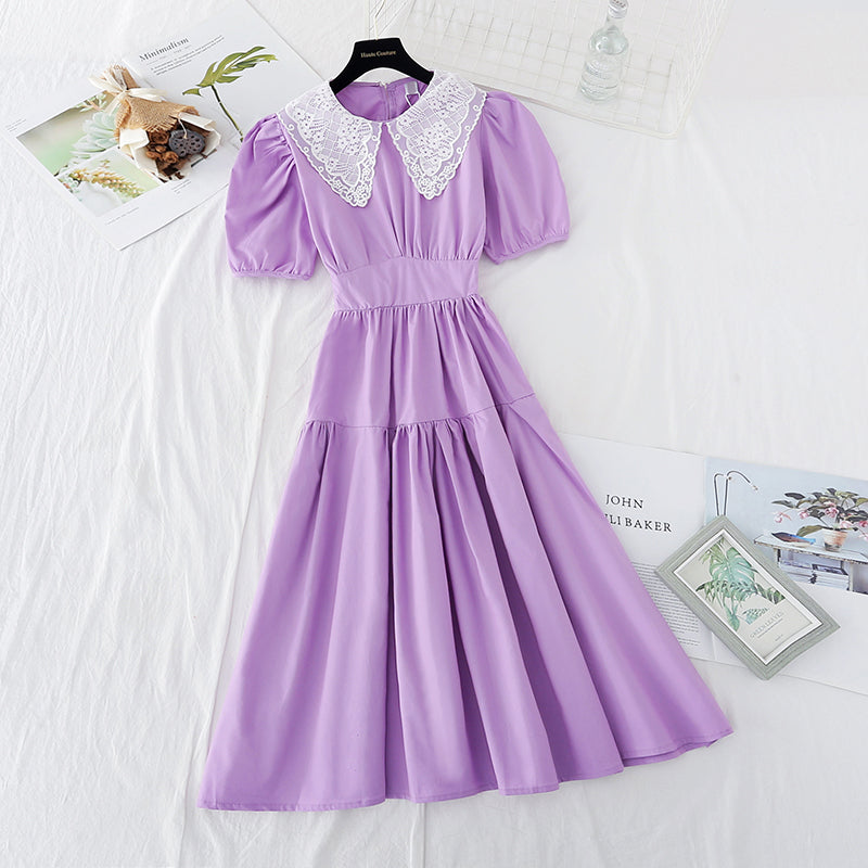 New doll neck French waist closing slim skirt fairy super fairy series 4509