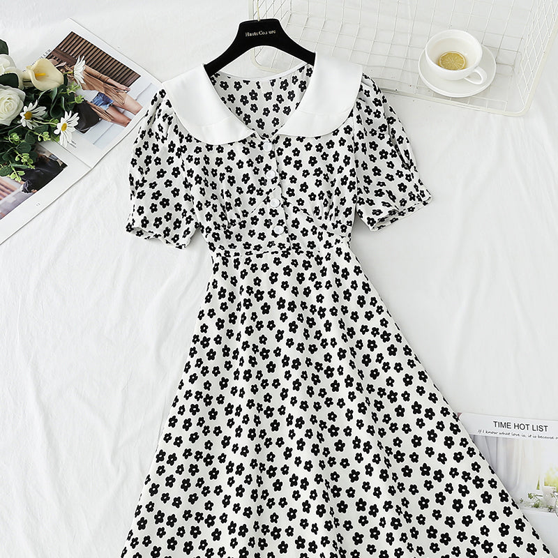 Temperamentrock aus Chiffon mit französischem Taillenverschluss 4276