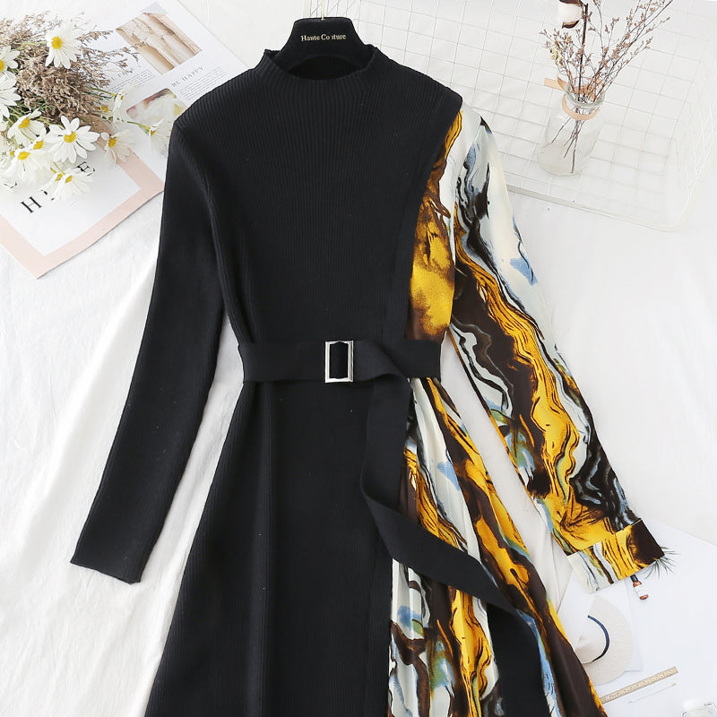 Slim fit with patchwork lace up and bottom skirt inside 4078