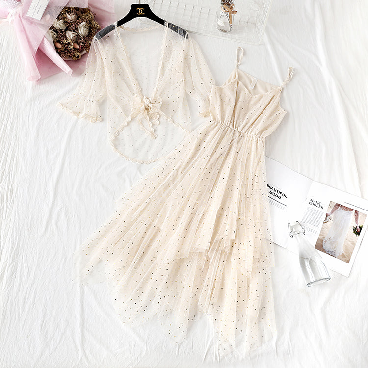 Super xiansen sweet suspender long skirt suit 4322