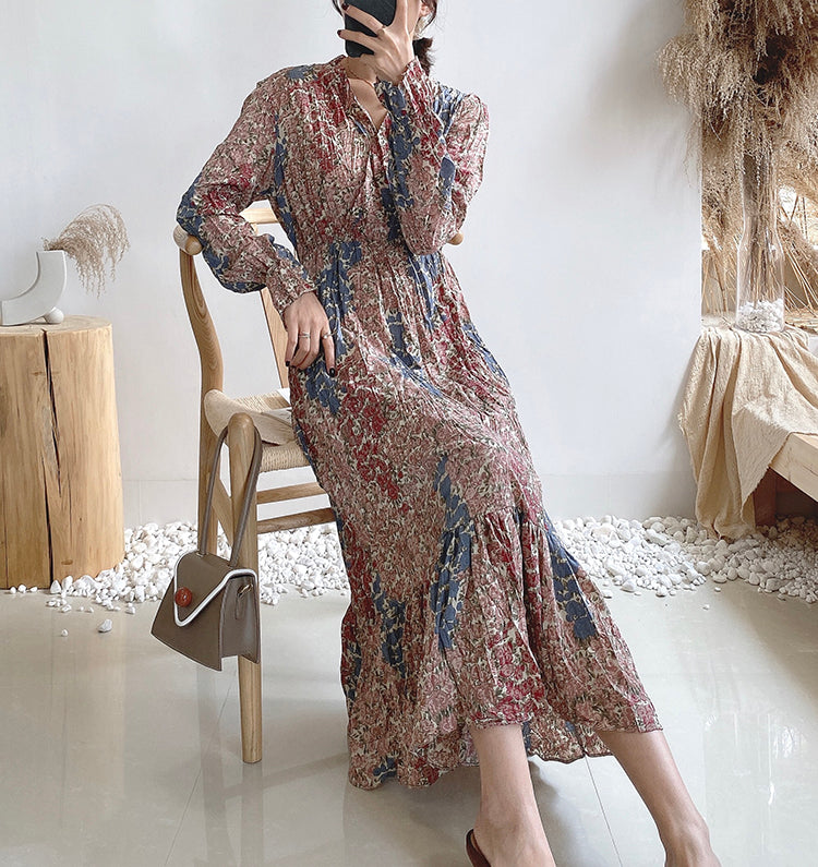 Chiffon knee thin temperament gentle wind FAIRY DRESS Mori Department 3899