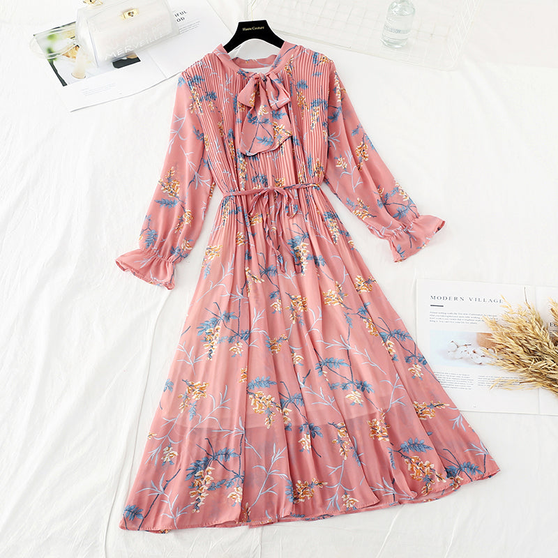 French retro gentle wind with pleated skirt 3835