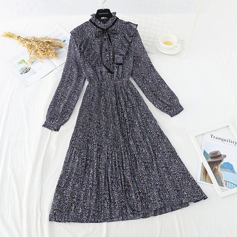 The new waist is slim. Chiffon pleated skirt 3846