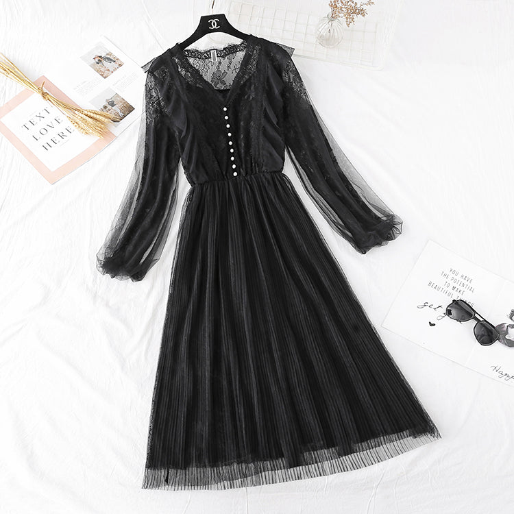 Royal sister wind fairy lace gauze dress 3807