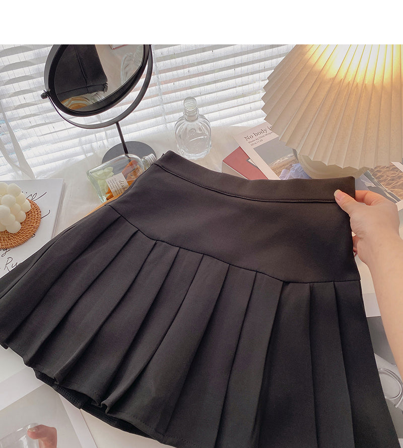 New Korean version of foreign style age reduced high waist pleated skirt 5439