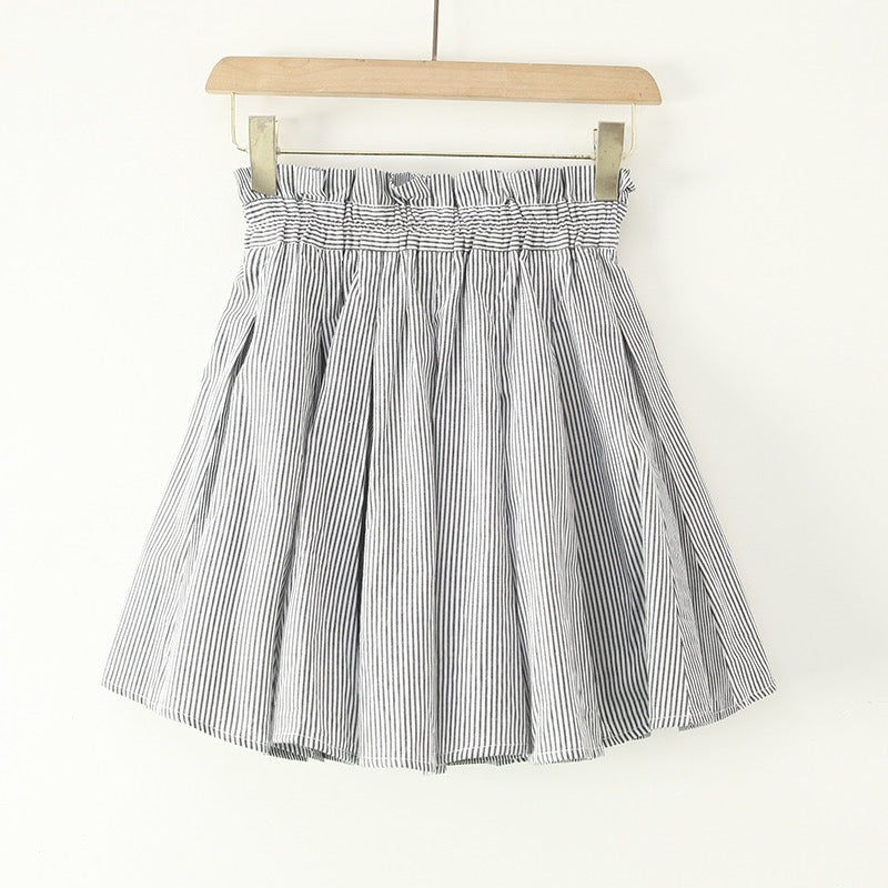 Exported to Japan single, new style, high waist skirt pleated skirt, spring and summer, cotton A-line skirt, JK umbrella skirt preppy skirt 3609