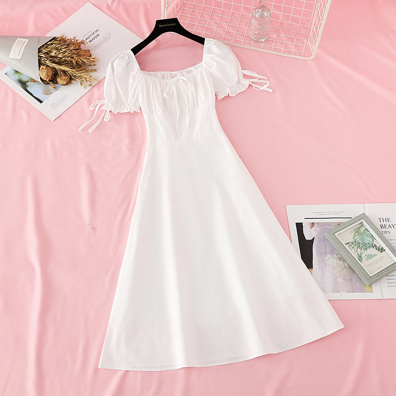 Light mature dress with slim waist 4184